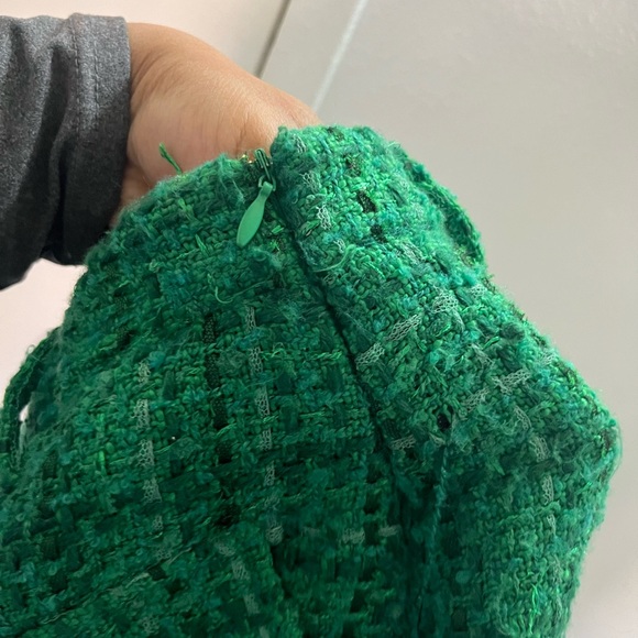 Aqua + Maeve Reilly Green Tweed Button-Front Mini Skirt - Picture 7 of 7